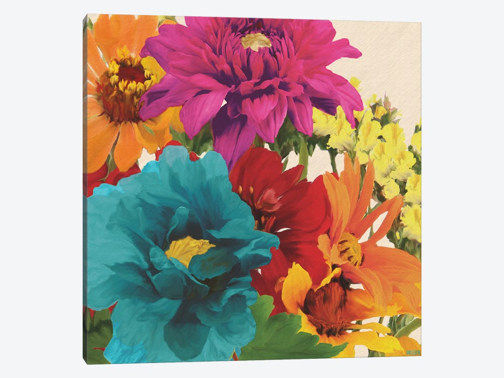 Pop Art Flowers II by Jocelyne Anderson 1-piece Canvas Artwork