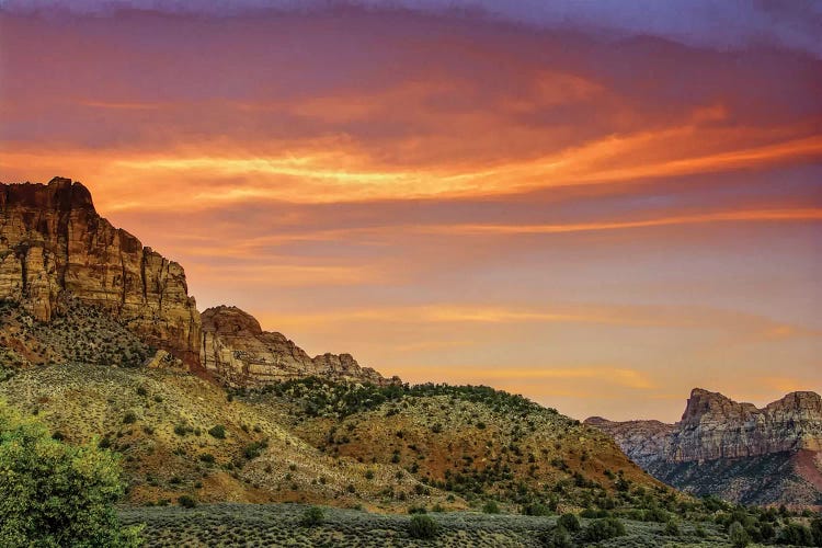 Cloudy Canyon Landscape, Zion National Park, Utah, USA