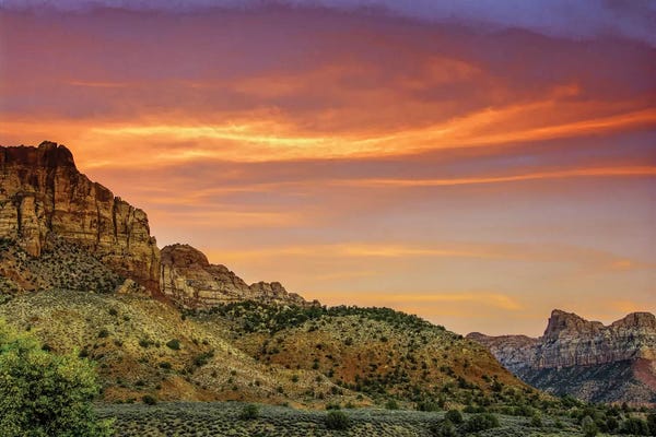 Zion National Park: Cloudy Canyon Landscape, Zion National Park, Utah, USA by Jay O'Brien