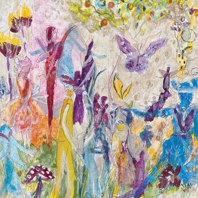 Cream Art - Canvas Prints: Hidden Saint by Jodi Maas