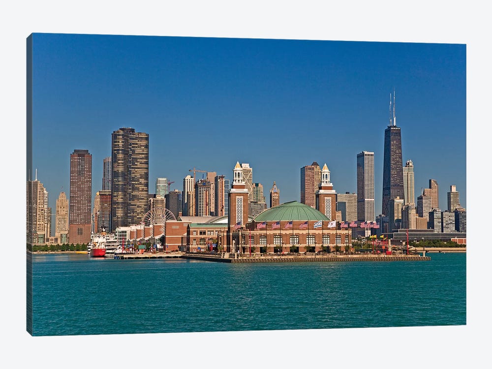 Navy Pier And Downtown Skyline, Chicago, Cook County, Illinois, USA by Joe Restuccia III 1-piece Canvas Print