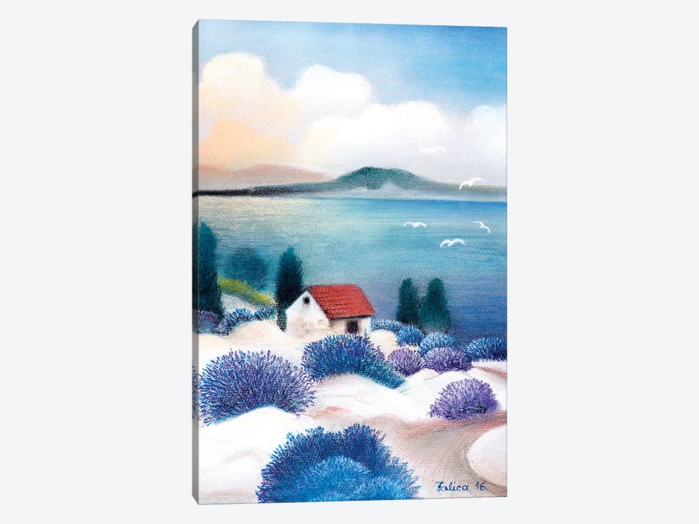 Sea And Lavander by Josip Falica 1-piece Canvas Art Print