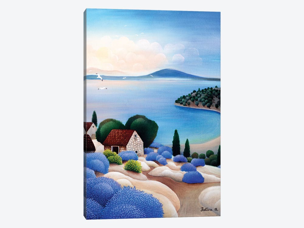 Houses Over The Sea by Josip Falica 1-piece Canvas Art