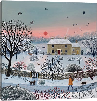 Nearly Home Canvas Art Print - Snowscape Art