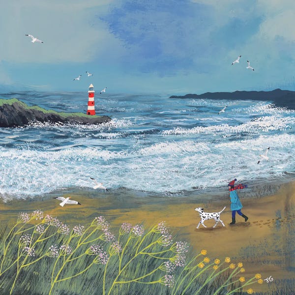 Large Coastal Art - Canvas Prints: Windswept by Jo Grundy