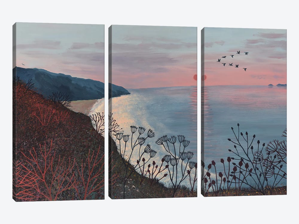 Ocean Dusk by Jo Grundy 3-piece Canvas Print