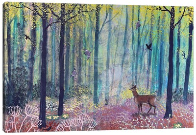 The Enchanted Forest Canvas Art Print - Folk Art