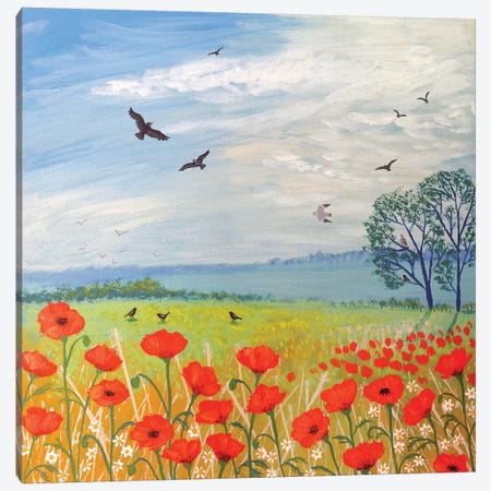 Poppy Breeze Canvas Print #JOG10} by Jo Grundy Canvas Artwork