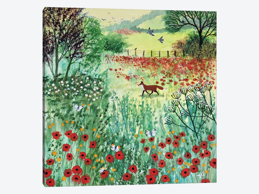 Across Poppy Meadow by Jo Grundy 1-piece Canvas Art