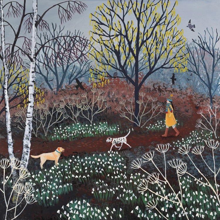 A Brisk Walk Through The Snowdrops by Jo Grundy wall art