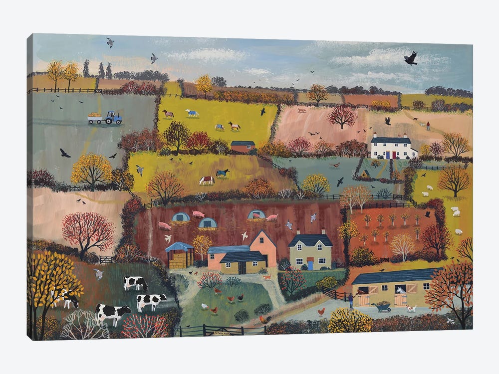 Autumn Farm by Jo Grundy 1-piece Canvas Art Print