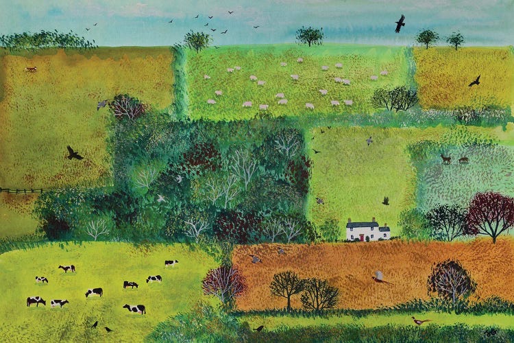 Cottage In The Fields by Jo Grundy wall art