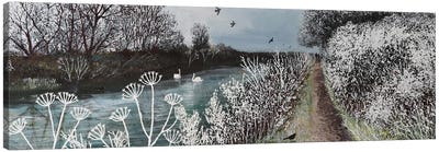 Winter Towpath Canvas Art Print - Jo Grundy