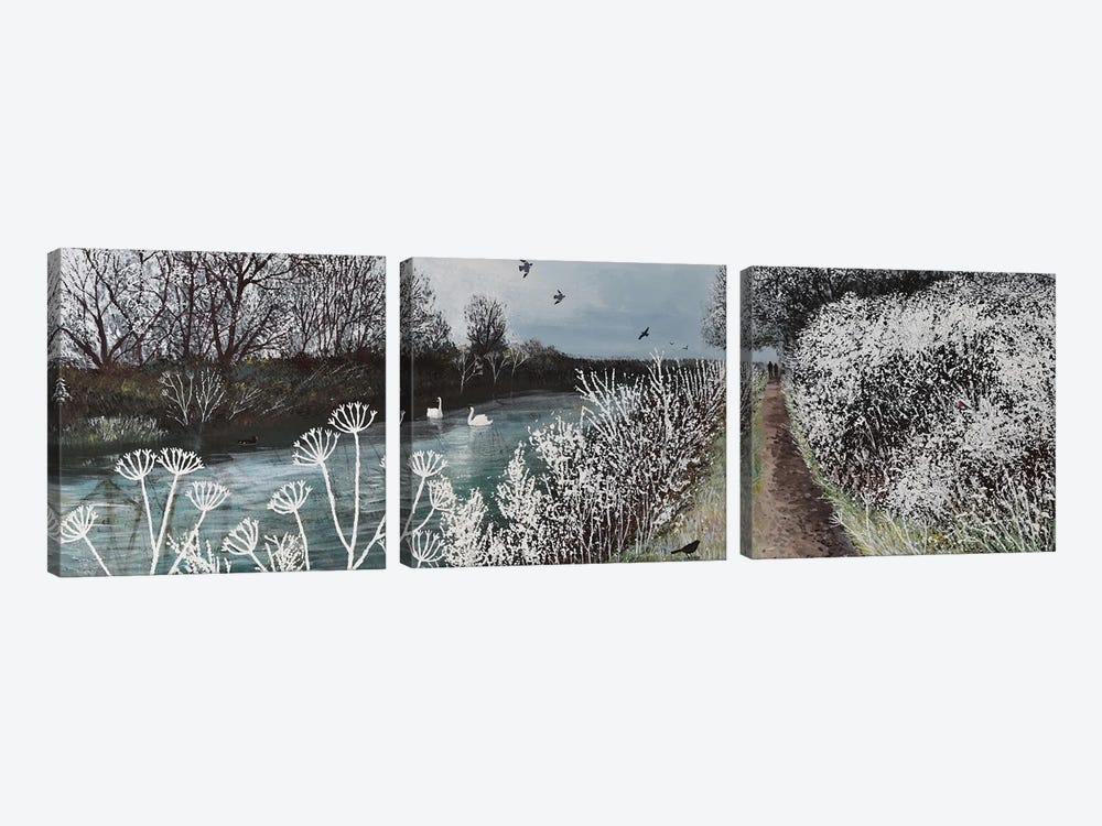 Winter Towpath by Jo Grundy 3-piece Canvas Wall Art