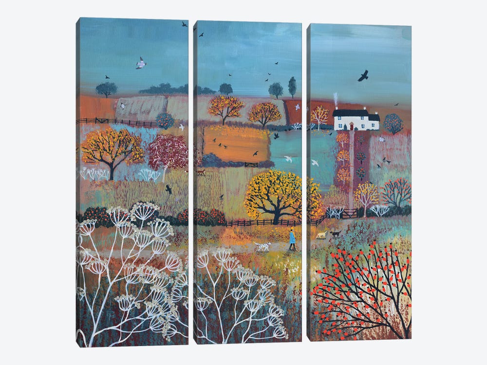 The Path To Autumn Cottage by Jo Grundy 3-piece Canvas Wall Art