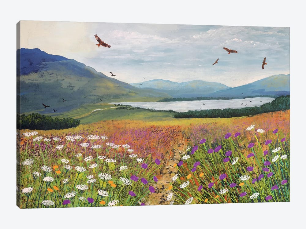 Red Kites Over Loch Tulla by Jo Grundy 1-piece Canvas Art