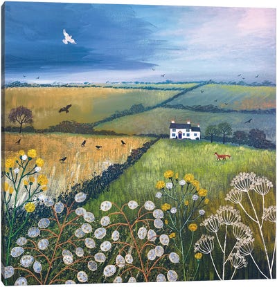 September Fields Canvas Art Print - Folk Art