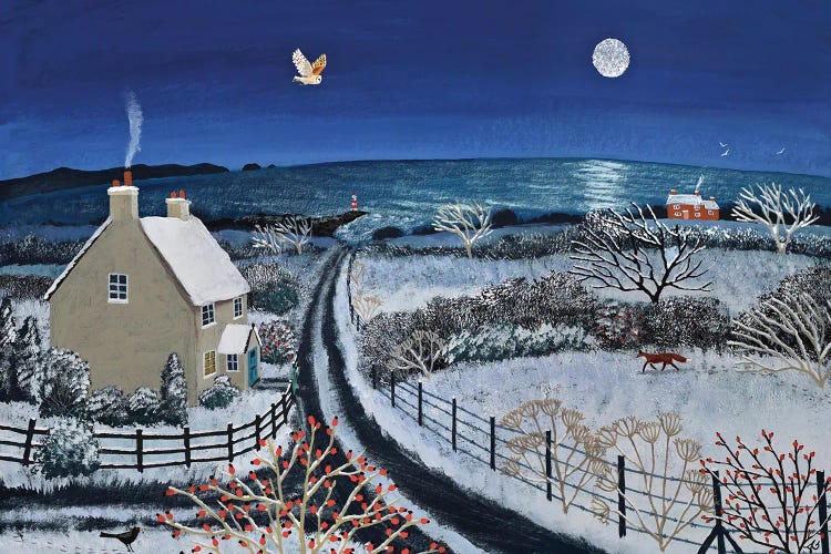 A Chilly Night By The Sea by Jo Grundy canvas print