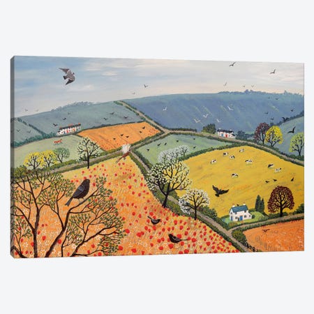 The View From Poppy Hill Canvas Print #JOG18} by Jo Grundy Canvas Wall Art