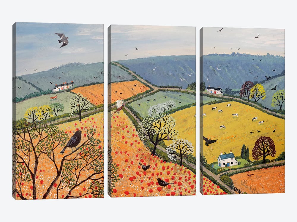 The View From Poppy Hill by Jo Grundy 3-piece Canvas Wall Art