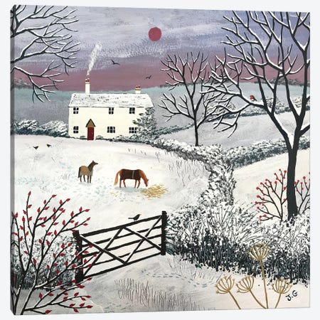 Winter Grazing Canvas Print #JOG19} by Jo Grundy Canvas Wall Art