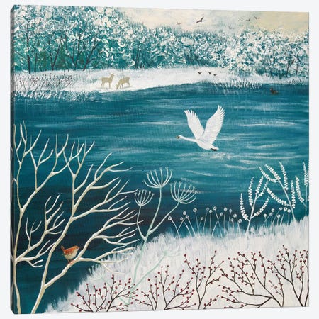 Across Winter Lake Canvas Print #JOG1} by Jo Grundy Canvas Art Print