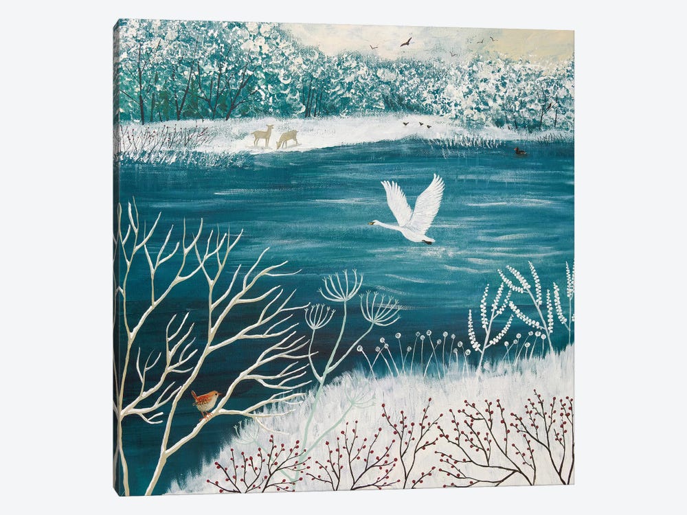 Across Winter Lake by Jo Grundy 1-piece Canvas Art