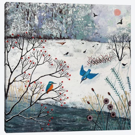 Winter Kingfishers Canvas Print #JOG21} by Jo Grundy Art Print