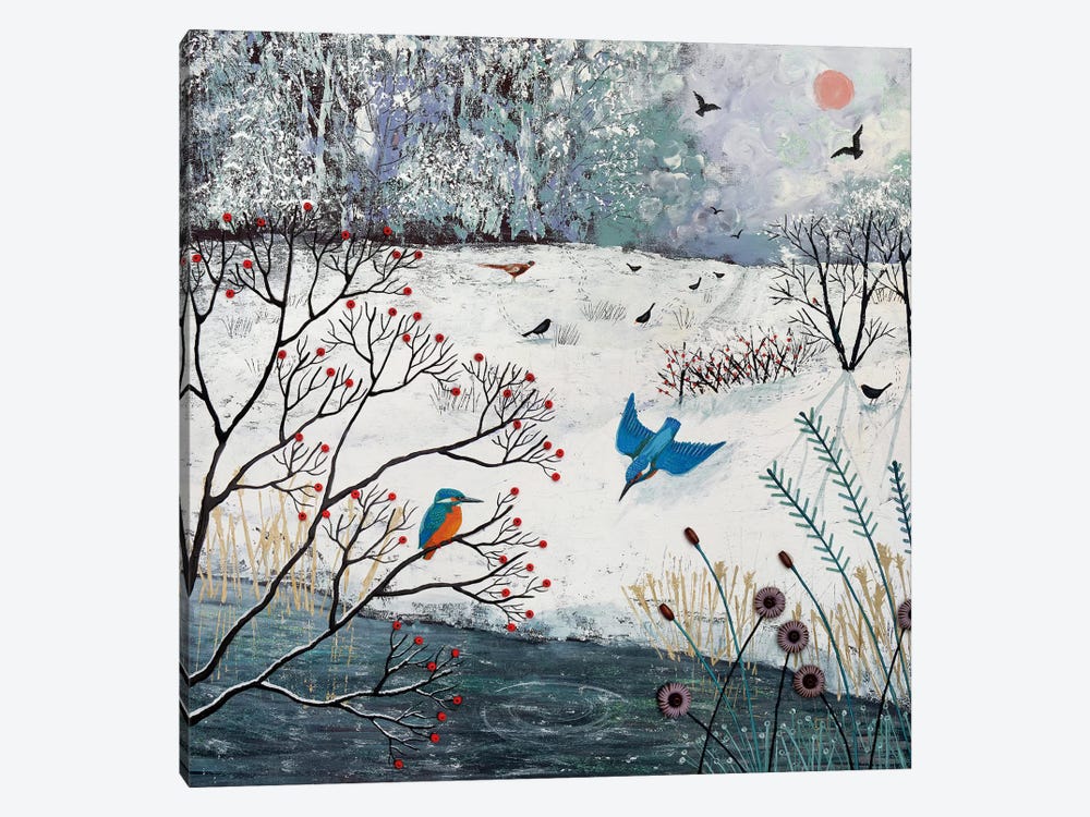 Winter Kingfishers by Jo Grundy 1-piece Canvas Artwork