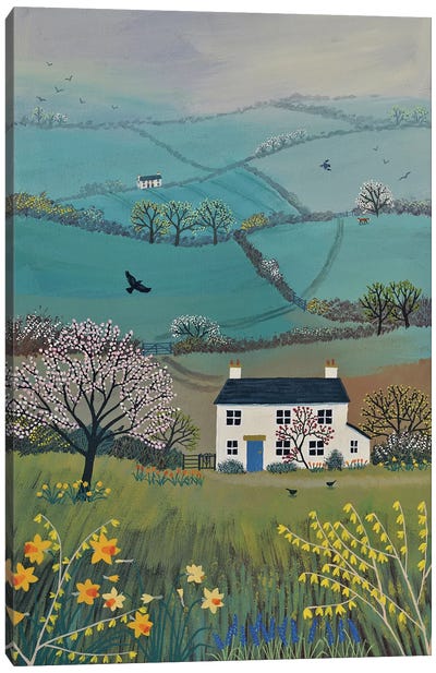 Across Spring Hills Canvas Art Print - House Art