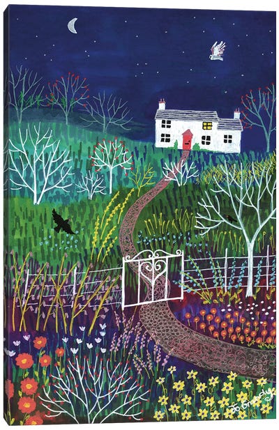 Moonlight Garden Canvas Art Print - Gates