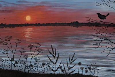 Scarlet Lake by Jo Grundy framed wall art