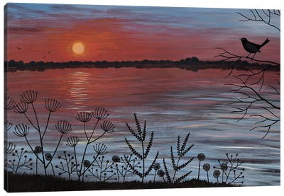 Scarlet Lake Canvas Art Print - Jo Grundy
