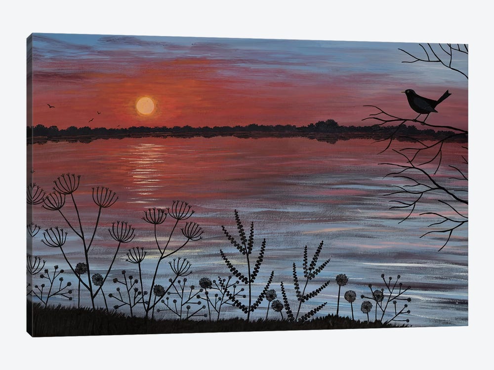 Scarlet Lake by Jo Grundy 1-piece Canvas Wall Art