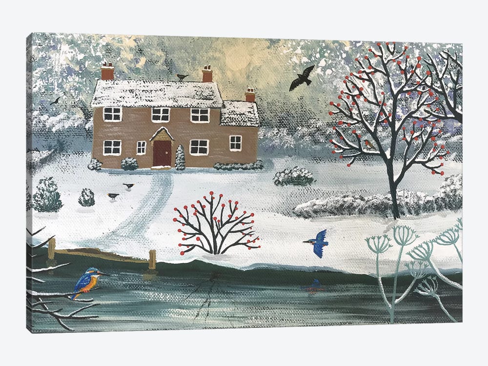 Winter At Kingfisher Cottage by Jo Grundy 1-piece Canvas Wall Art