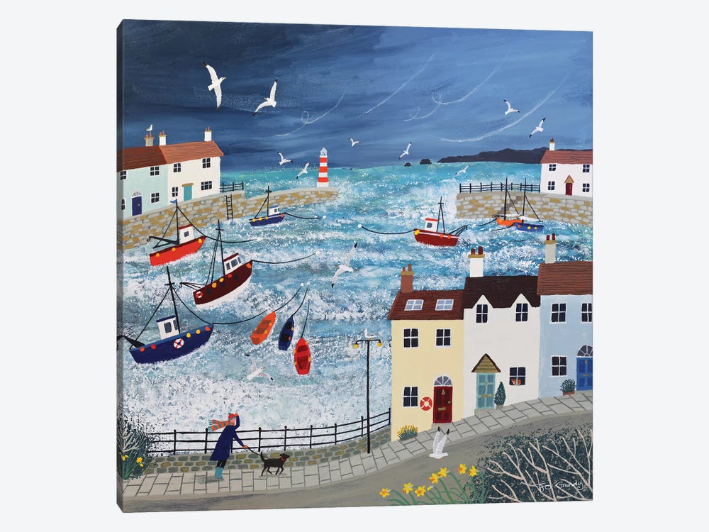 Stormy Harbour by Jo Grundy 1-piece Canvas Art