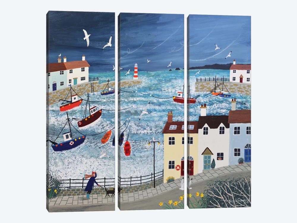 Stormy Harbour by Jo Grundy 3-piece Canvas Art