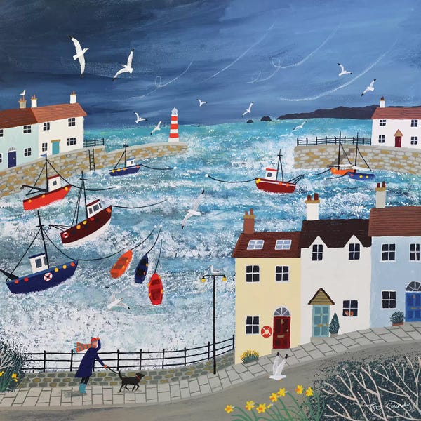Jo Grundy: Stormy Harbour by Jo Grundy
