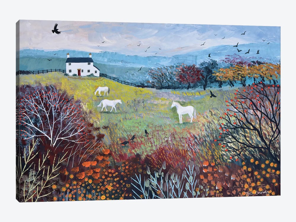 Autumn At White Horse Cottage by Jo Grundy 1-piece Canvas Print