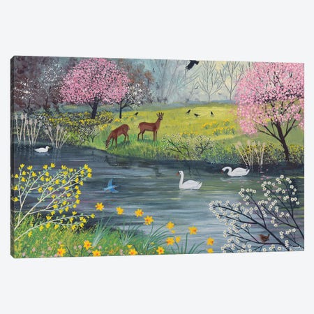 By Spring River Canvas Print #JOG42} by Jo Grundy Canvas Art Print