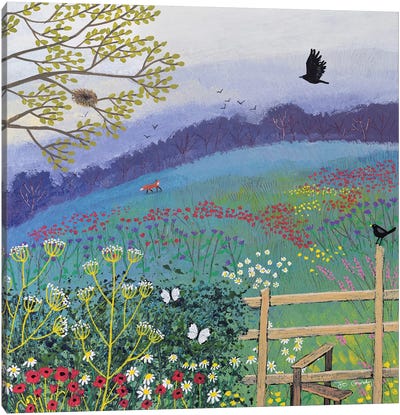 Over The Stile Canvas Art Print - Garden & Floral Landscape Art