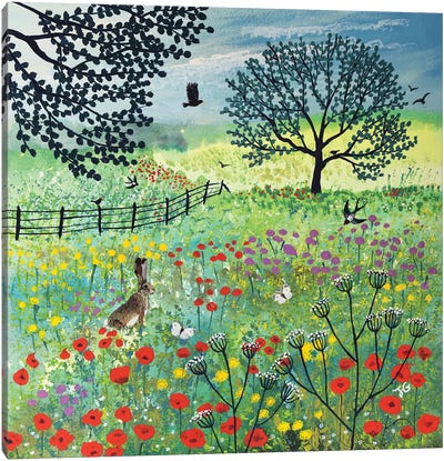 In Summer Meadow Canvas Art Print - Field, Grassland & Meadow Art