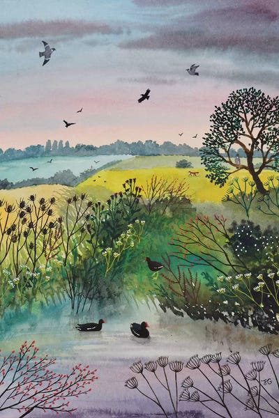 Jo Grundy: Evening At Moorhen Pool by Jo Grundy
