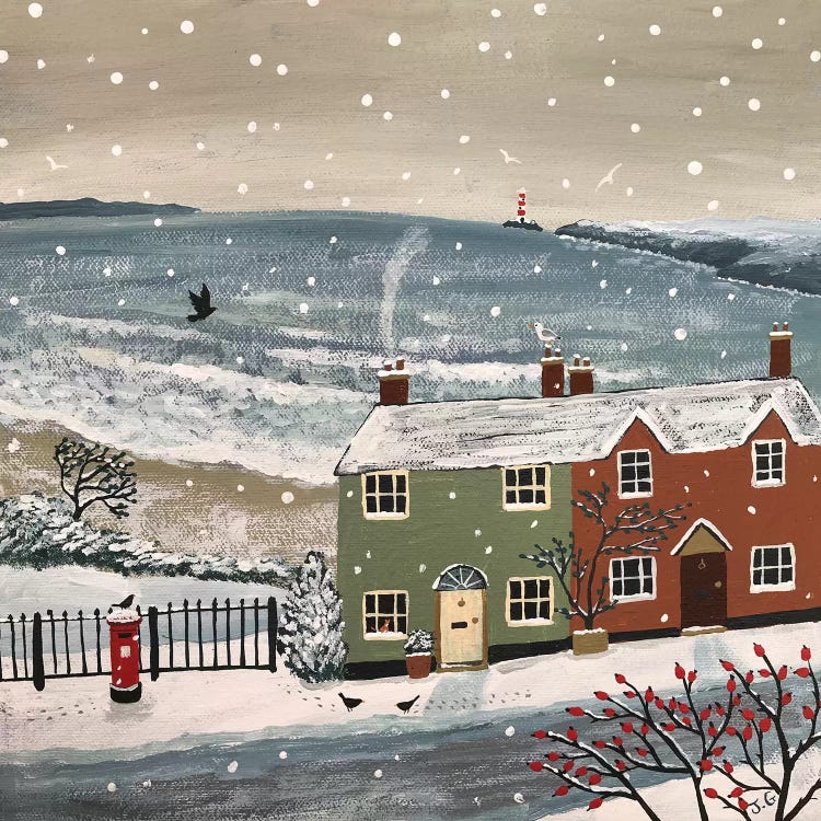 Snowing By The Sea by Jo Grundy wall art