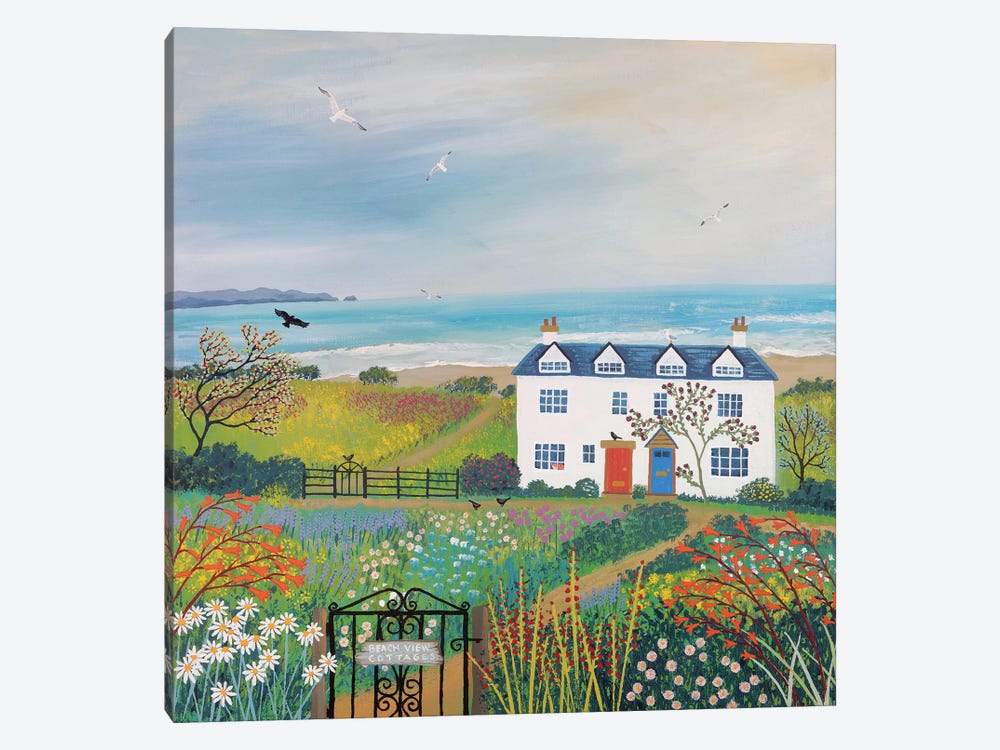 Beach View Cottages by Jo Grundy 1-piece Art Print