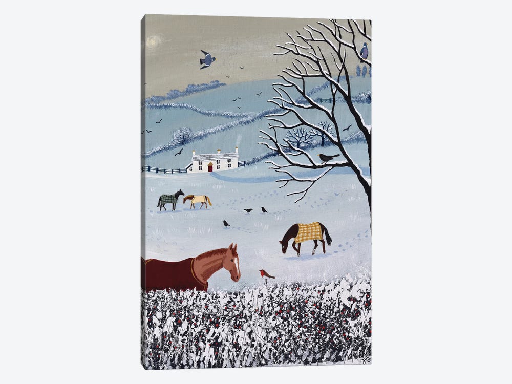 Over Snowy Hedge by Jo Grundy 1-piece Canvas Artwork