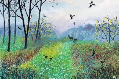 Snowdrop Copse by Jo Grundy framed wall art