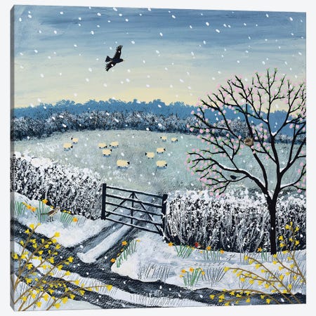 Snowflakes And Blossom Canvas Print #JOG54} by Jo Grundy Canvas Art Print