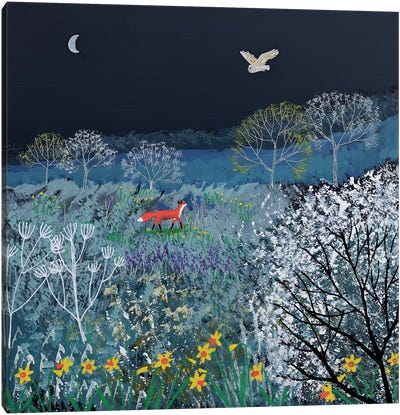 Spring Night Canvas Art Print - Folk Art