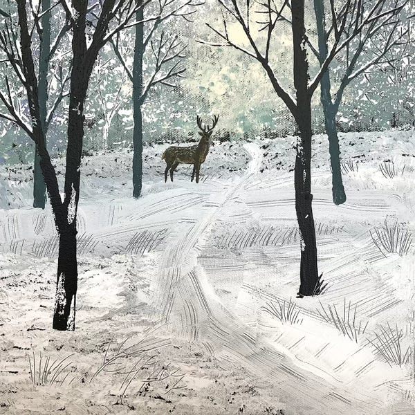 Jo Grundy: Stag In The Snow by Jo Grundy
